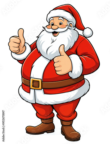 Santa Claus smile cartoon illustration thumbs up