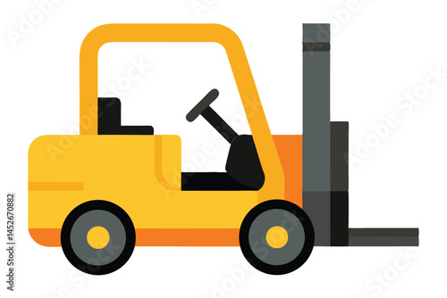 Illustration of a Colorful Forklift Truck used in Warehouse or Factory