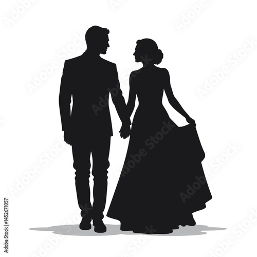 Wallpaper Mural Couple silhouette, wedding, black, elegant, romantic, design Torontodigital.ca