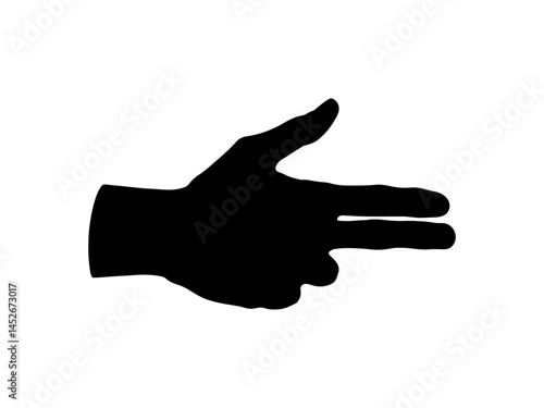 Man hand gun shape silhouette vector flat illustration design.