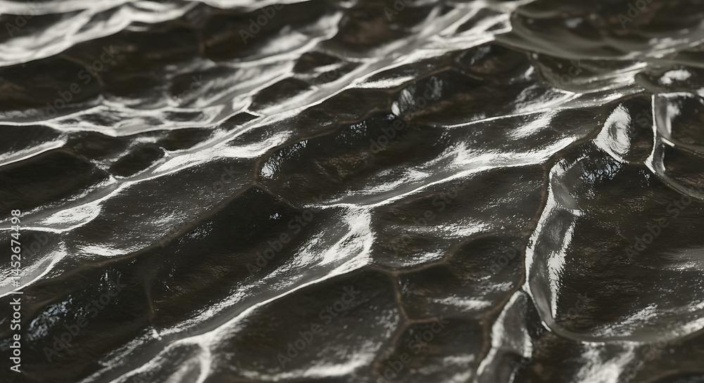 Obraz premium Abstract dark and shiny wavy surface