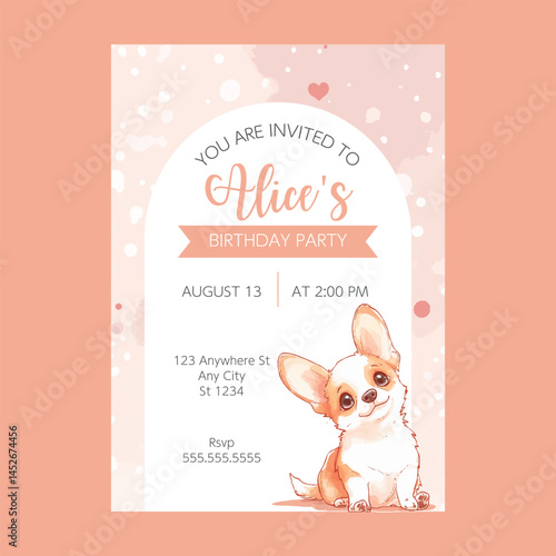 Cute Little Dogs Birthday Party Invitations