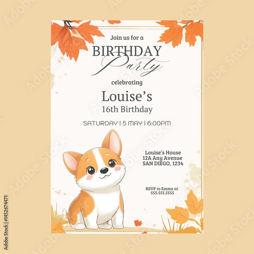 Cute Little Dogs Birthday Party Invitations