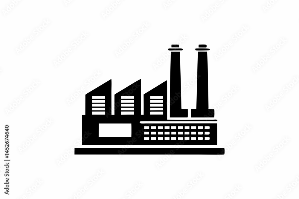Obraz premium Factory icon silhouette vector illustration