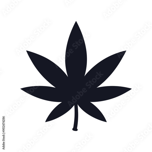 Cannabis Leaf Vector Illustration – Marijuana Plant Silhouette, Medical Hemp Icon Design