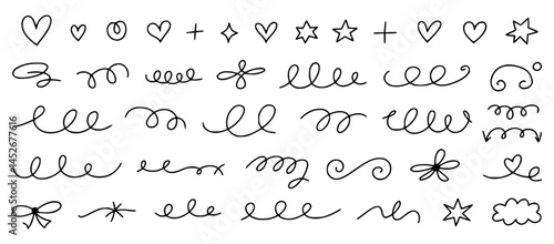 Hand drawn doodle design elements set