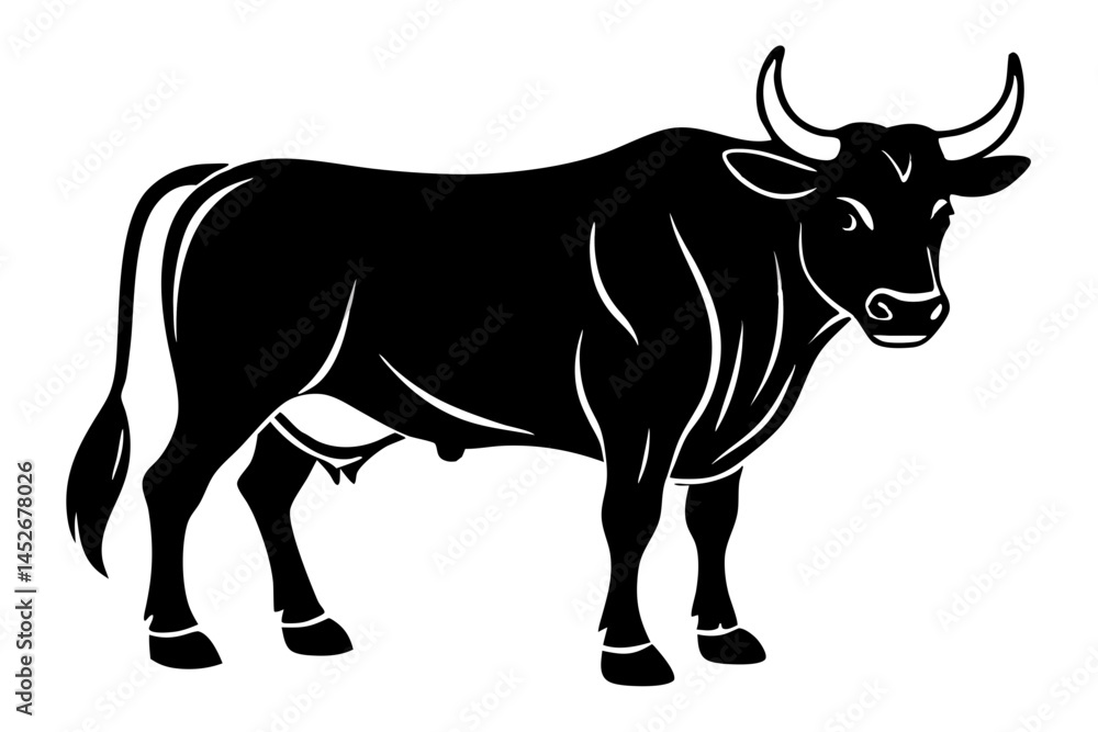 black silhouette of a bull black silhouette of a bull