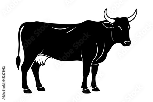 black silhouette of a bull