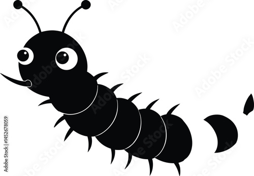 Caterpillar icon,Caterpillar  black silhouette vector illlustration