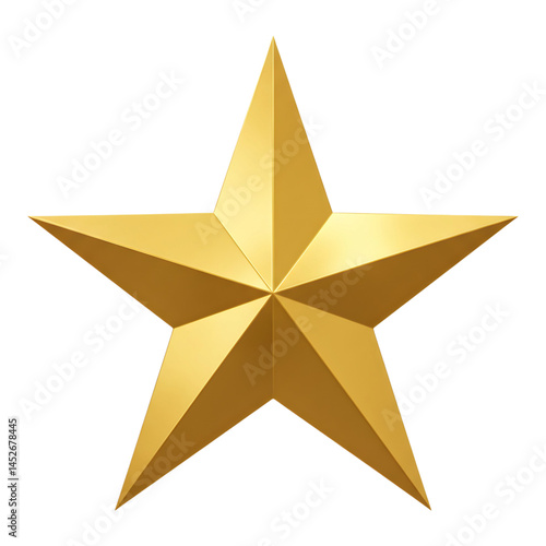 3D-rendered golden star with a beveled surface and realistic lighting