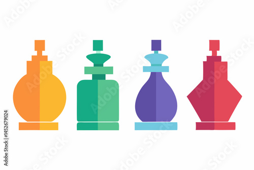 set of Perfume icon silhouette vector illustration