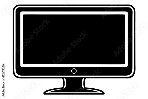 lcd monitor isolated on white background