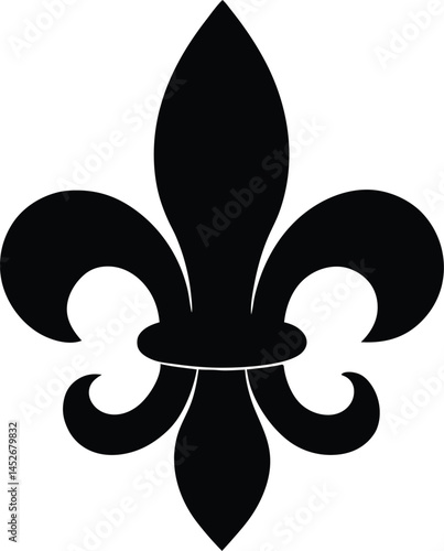 Fleur de Lis Icon, Stylish Fleur de Lis Silhouette, Vintage Fleur de Lis