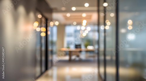 Wallpaper Mural Dynamic office scene with blurred background and doorway modern workspace indoor perspective Torontodigital.ca