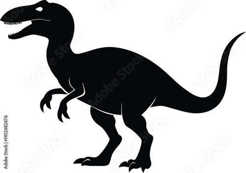 silhouette of dinosaur animal vector art illustration. Vector dinosaur silhouette, Dinosaur icon vector art
