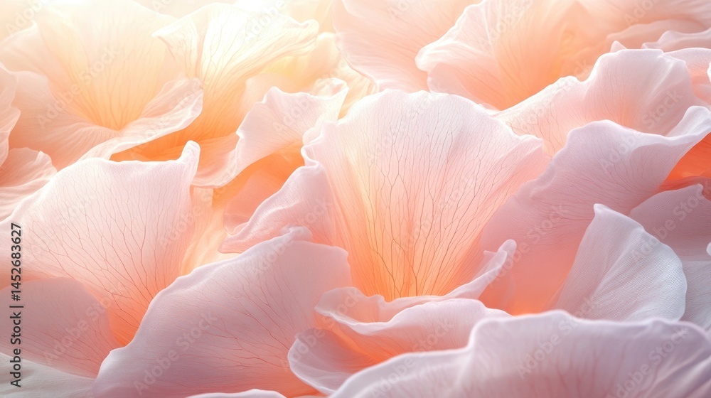 Obraz premium A stunning close-up of overlapping layers of soft pink cherry blossom petals