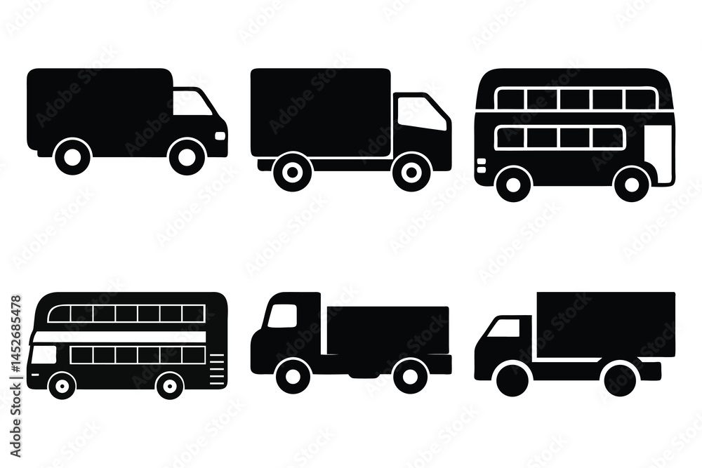 Fototapeta premium Transportation, vehicle icon set pictograms of travel vector