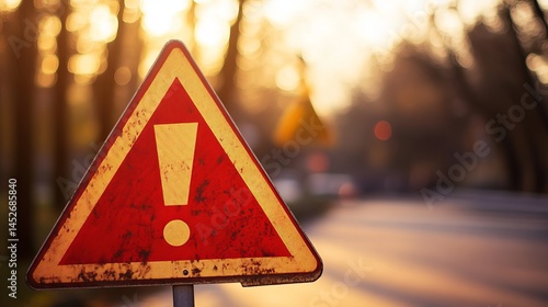 Danger triangle icon. Exclamation marks and caution warning sign . Alert warn in triangle. Road sign alert 
