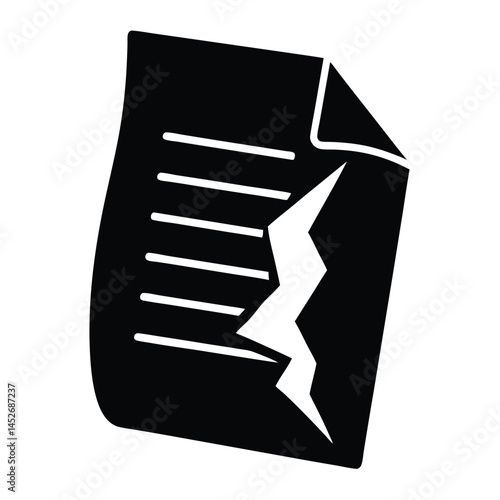 Torn Page Icon Symbolizing a Broken Contract