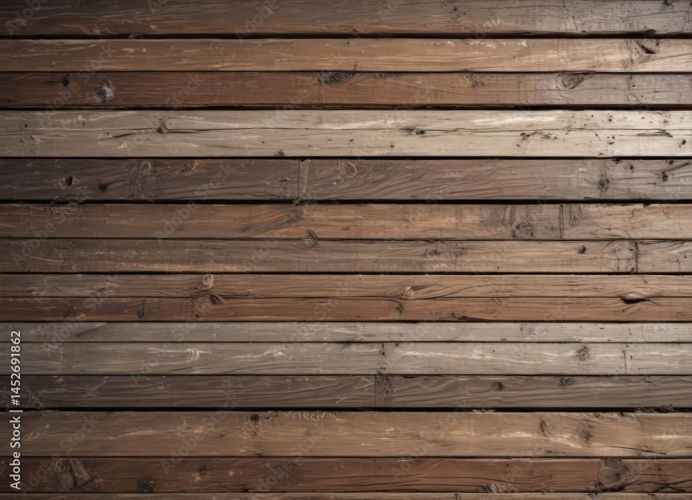 Obraz premium Distressed wood grain, horizontal planks, faded paint, faded, rustic