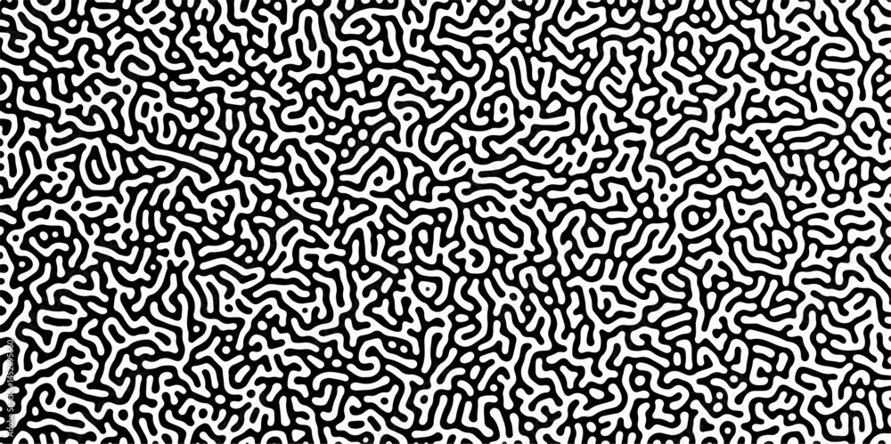 Abstract truing organic wallpaper Turing reaction diffusion monochrome seamless pattern with chaotic motion. Generative algorithm psychedelic background. Reaction-diffusion or truing pattern formation Abstract truing organic wallpaper Turing reaction diffusion monochrome seamless pattern with chaotic motion. Generative algorithm psychedelic background. Reaction-diffusion or truing pattern formation