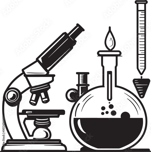 vector illustration of microscope
