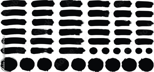 Black vector rough edge rectangles. Grunge square frames set.