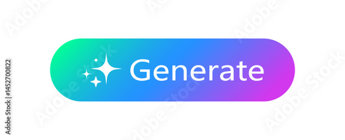 Create Generate Stars Artificial Intelligence Button Colorful AI Icon Isolated Vector Illustration
