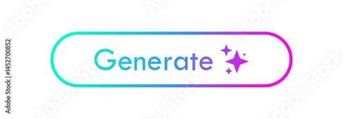 Generate AI Design Trendy Button Vector Illustration. Web UI Artificial Intelligence Icon