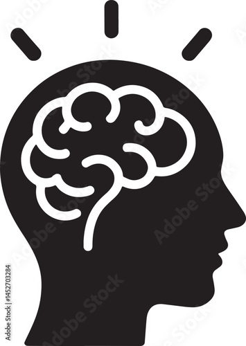 Brain logo vector template. thinking concept idea. brain storm power thinking brain logotype icon with question