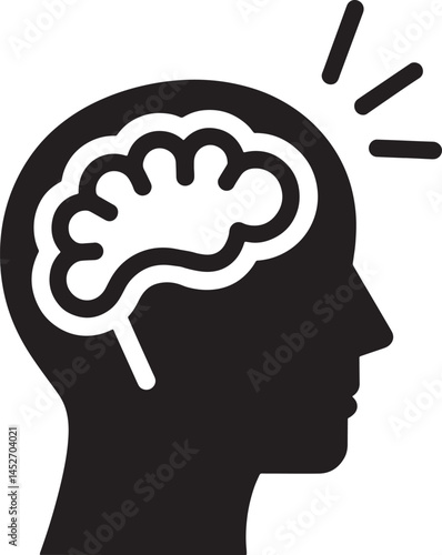 Brain logo vector template. thinking concept idea. brain storm power thinking brain logotype icon with question