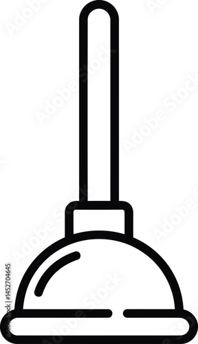 Plunger icon: A simple illustration of a black plunger, a common household tool used for clearing blocked drains.