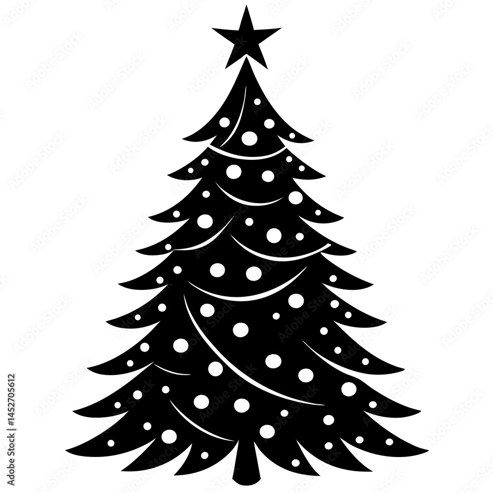 Obraz premium Christmas Tree silhouette vector illustration