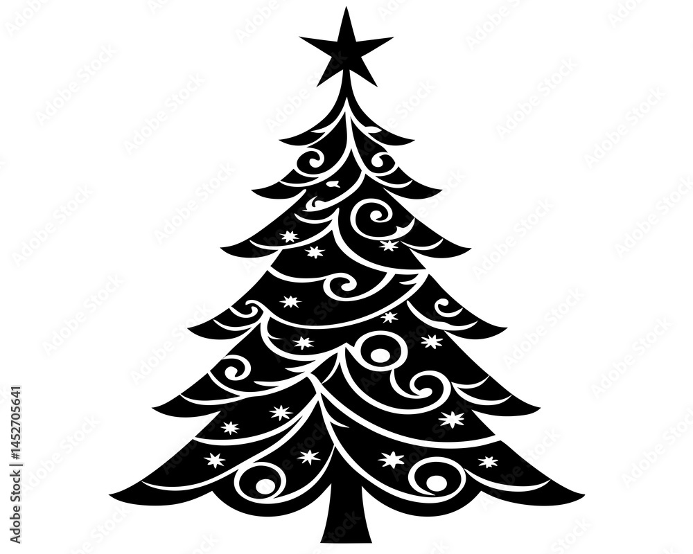 Fototapeta premium Christmas Tree icon silhouette vector illustration