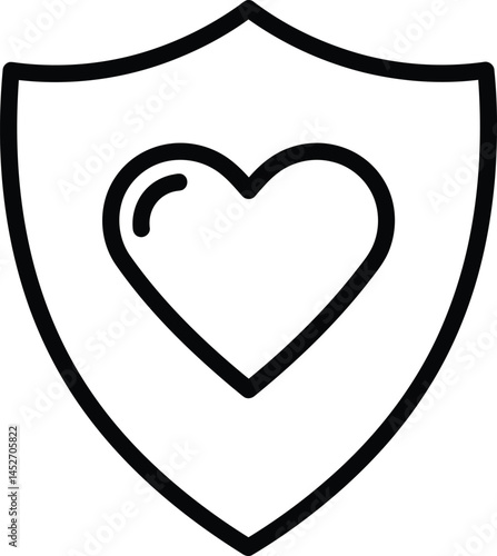 Health Shield: A simple yet powerful image of a shield with a heart inside, symbolizing protection, care, and the essence of health and well-being.