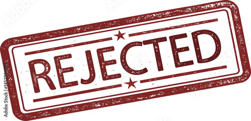 Red rubber stamp impression with 'REJECTED' text.