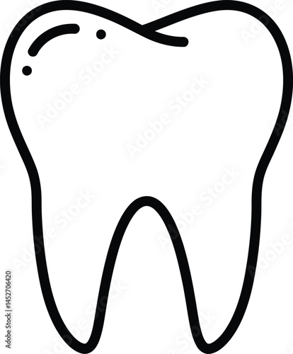 Tooth Illustration: A detailed illustration of a single, healthy tooth, showcasing the intricate structure of enamel, dentin, and root in clean, bold lines.