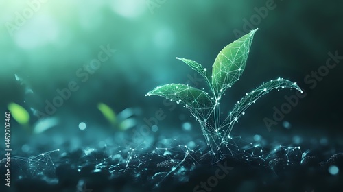 Dynamic financial data growth shown through digital mesh with clear focus, finance theme