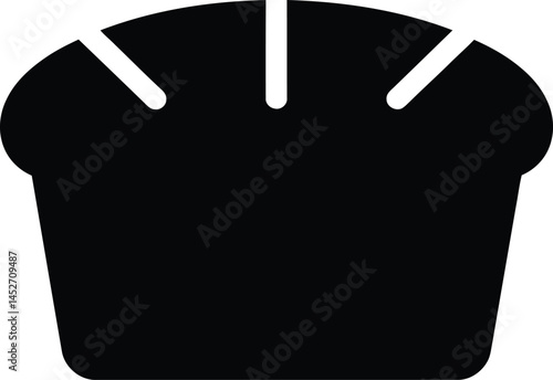 Bread Icon – Black Silhouette Bakery Loaf Symbol Isolated on White Background, Simple Flat Design for Food Logo, Baking App, Kitchen Illustration, Cafe or Restaurant UI UX Icon
