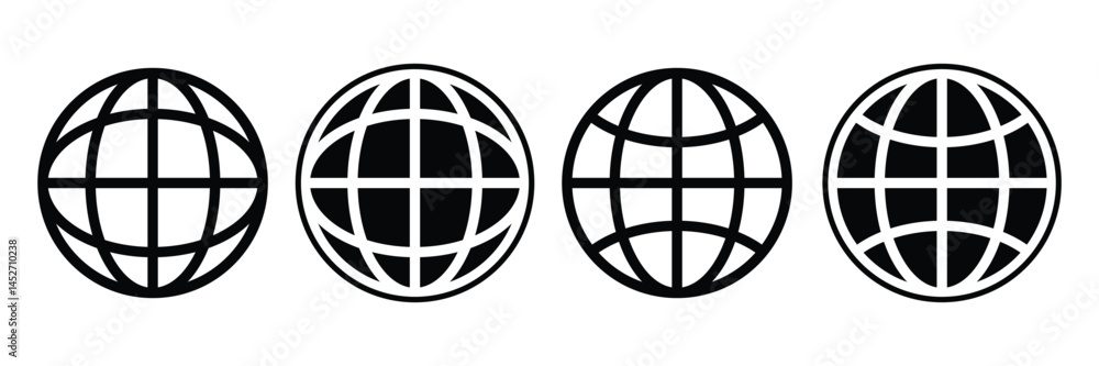Globe Icon Set – World, Earth, and Web Symbols for Apps and Websites. Globe Icon Set – World, Earth, and Web Symbols for Apps and Websites.