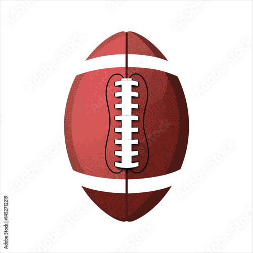 A realistic vector illustration of a classic american football on white background