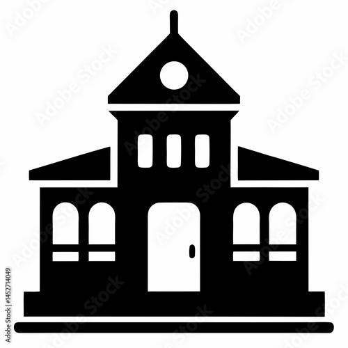 Railroad Station icon silhouette vector illustration