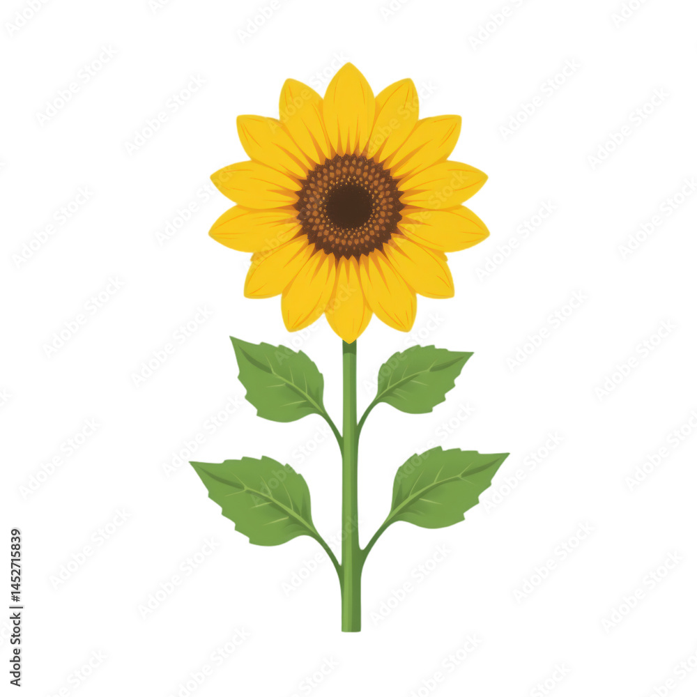 Obraz premium Sunflower clip art on transparent background 
