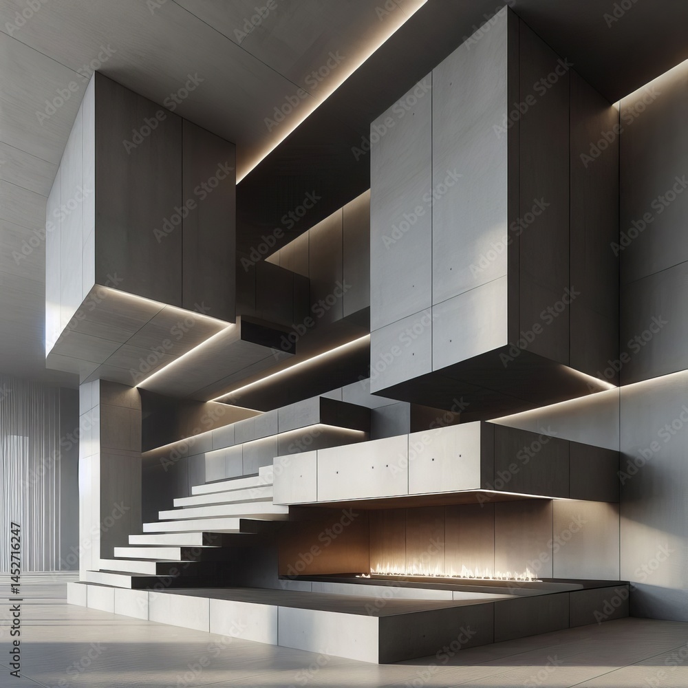 Obraz premium A emphasizing sharp architectural lines