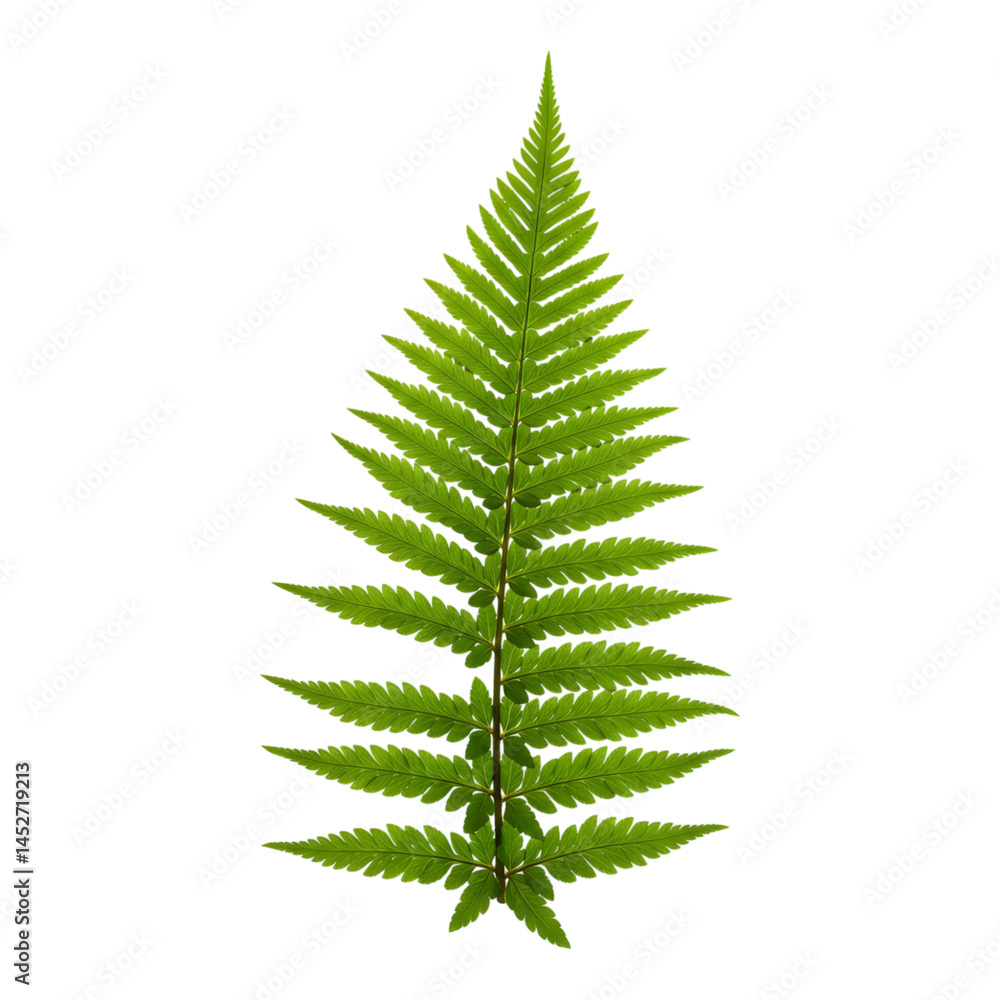 Isolated botanical fern leaf artwork with crisp green tones and detailed texture Isolated botanical fern leaf artwork with crisp green tones and detailed texture