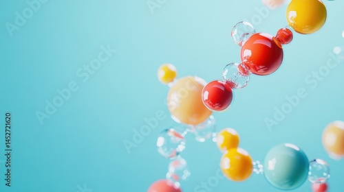 Concept of biochemistry with dna molecule on blue background illustration