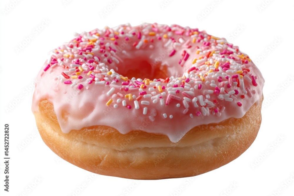 Pink Frosted Donut with Sprinkles Pink Frosted Donut with Sprinkles