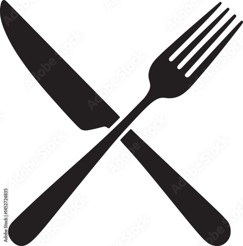Table knife and fork utensils indicating a diner or food vector