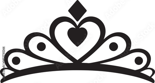 Princes tiara crown or royal diadem line art vector icon for apps and websites