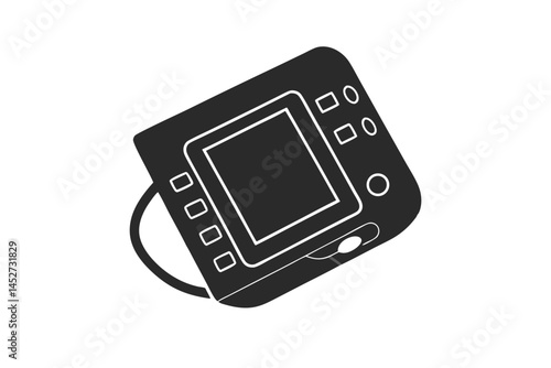 Blood Pressure Monitor icon silhouette vector illustration
